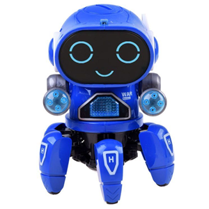 ربات کنترلی شش پا موزیکال و رقصنده آبی Dancing ROBOT on remote control RC music light blue -اسباب بازی